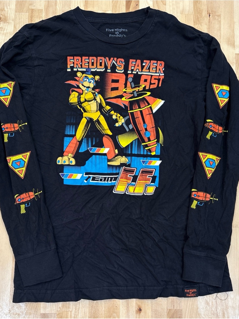 Five Nights At Freddy’s Freddy Fazer Blast Long Sleeve Shirt Sz M Black